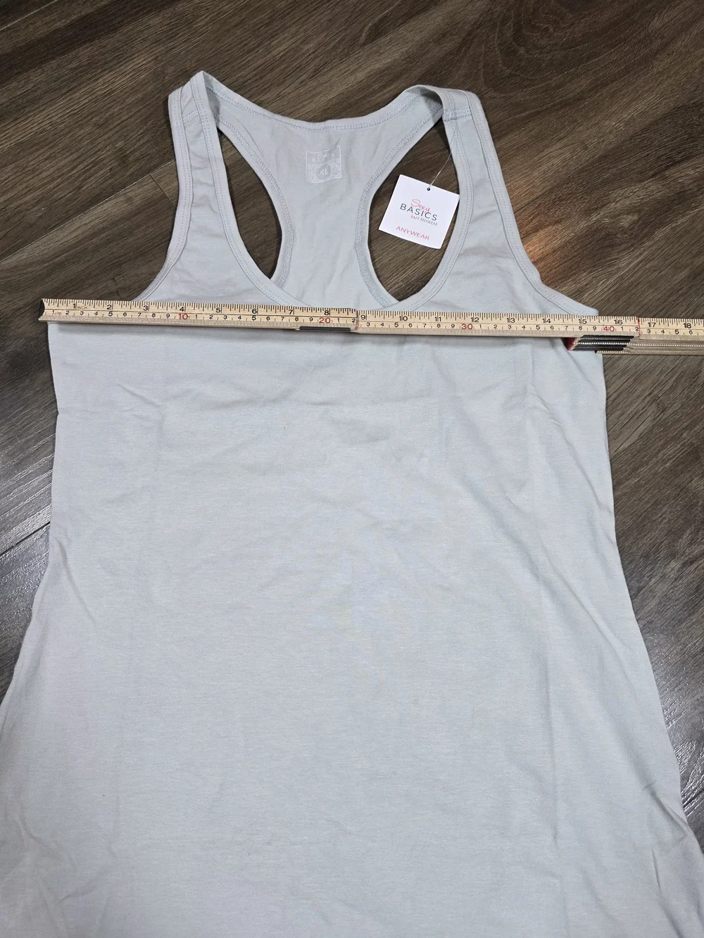 Sexy Basics Racerback Tank Top Womens XL Light Gray/creamCotton Stretch NWT